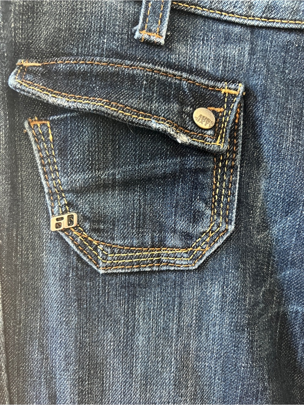 Miss Sixty Vintage Y2K bootcut low riseDark Blue Bootcut Jeans with Flap Pockets - Picture 9 of 11